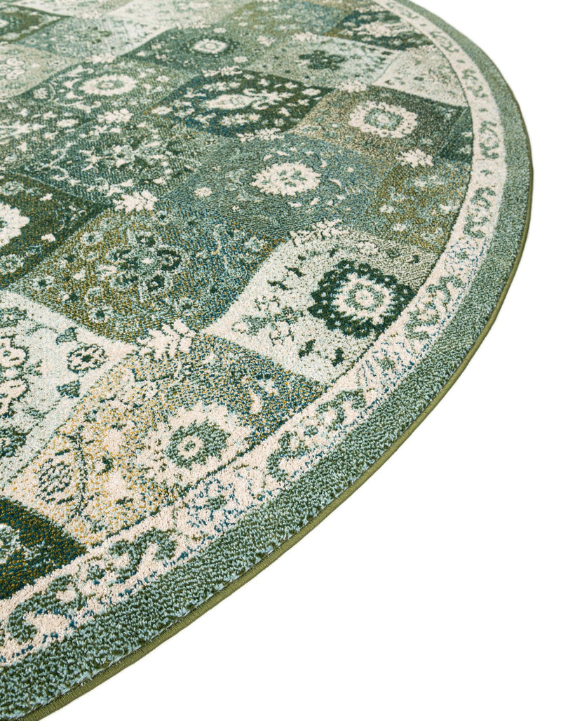 Brighton Terrace Collection Area Rug - Rottingdean (Green) Round Green lifestyle 55