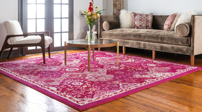 Brighton Terrace Collection Area Rug - Rottingdean (Magenta) Square Magenta lifestyle 17