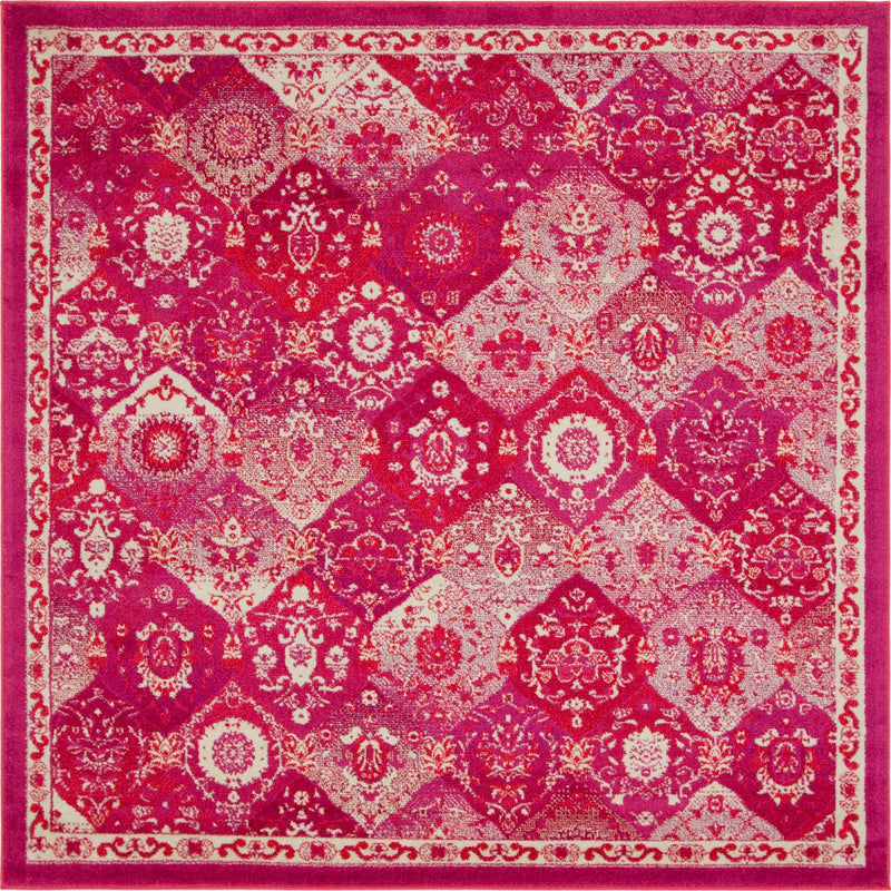 Brighton Terrace Collection Area Rug - Rottingdean (Magenta) Square Magenta lifestyle 11