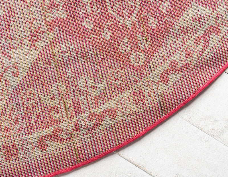 Brighton Terrace Collection Area Rug - Rottingdean (Magenta) Round Magenta lifestyle 39