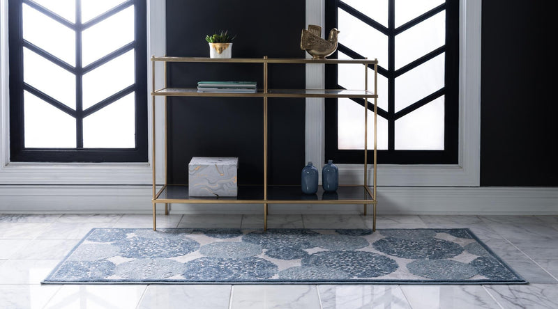 Derbyshire Elegance Collection Area Rug - Bakewell Runner Blue lifestyle 13