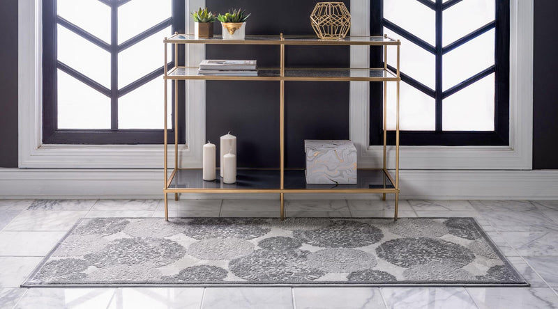 Derbyshire Elegance Collection Area Rug - Bakewell Runner Gray lifestyle 62