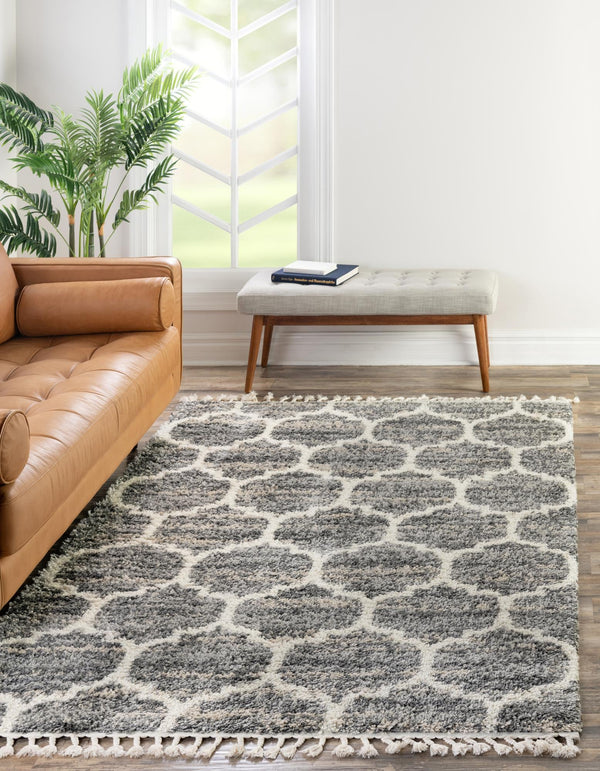 Cozy Cove Shag Collection Area Rug - Marina Rectangle Gray lifestyle 6