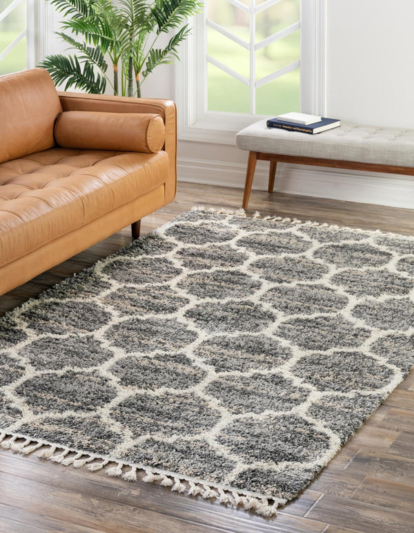 Cozy Cove Shag Collection Area Rug - Marina Rectangle Gray lifestyle 11