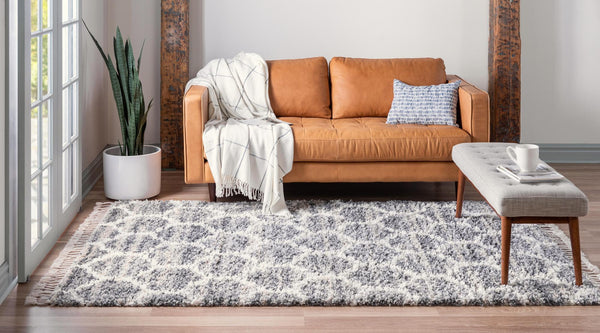 Cozy Cove Shag Collection Area Rug - Marina Rectangle Gray lifestyle 15