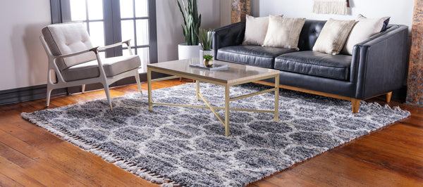 Cozy Cove Shag Collection Area Rug - Marina Square Gray lifestyle 99