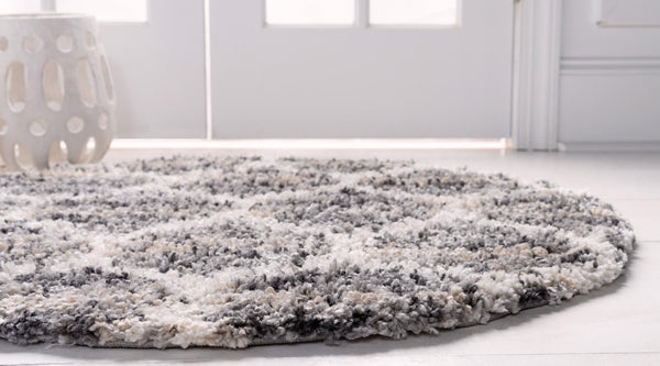 Cozy Cove Shag Collection Area Rug - Marina Round Gray lifestyle 47