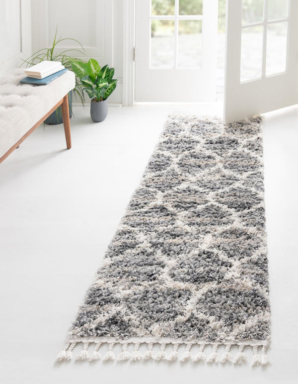 Cozy Cove Shag Collection Area Rug - Marina Runner Gray lifestyle 85