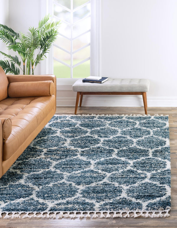 Cozy Cove Shag Collection Area Rug - Marina Rectangle Blue lifestyle 4