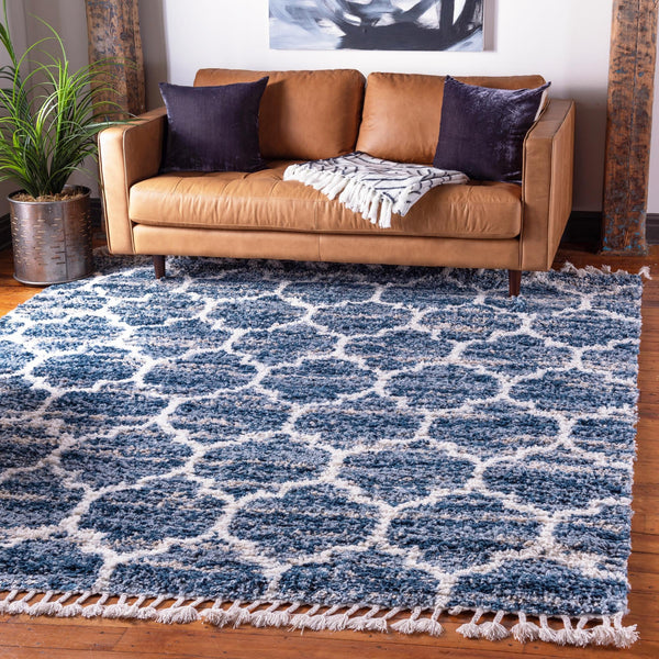 Cozy Cove Shag Collection Area Rug - Marina Square Blue lifestyle 37