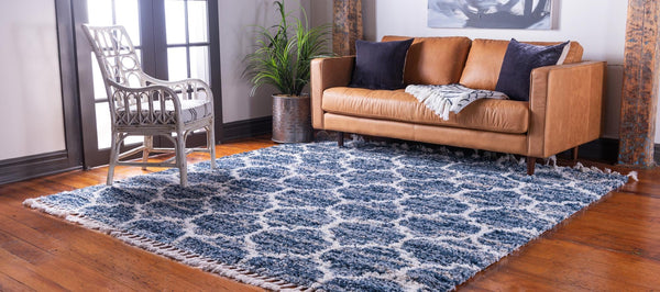 Cozy Cove Shag Collection Area Rug - Marina Square Blue lifestyle 42