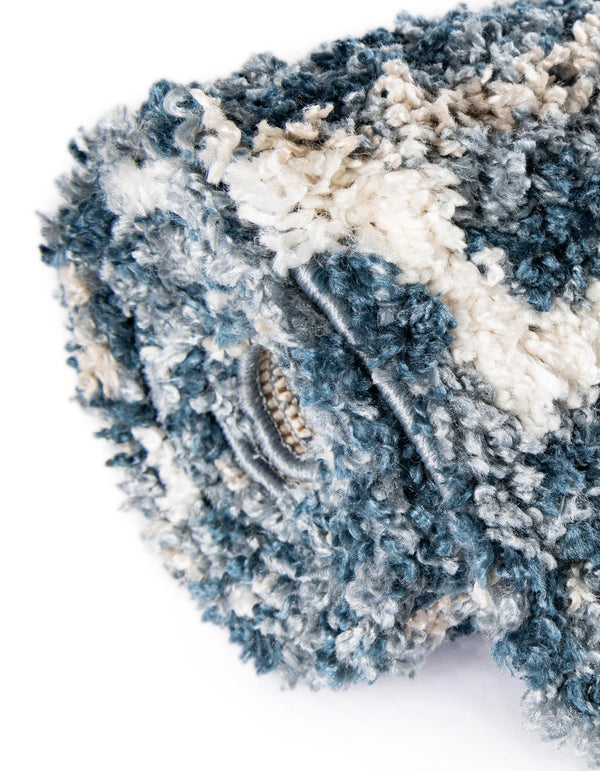 Cozy Cove Shag Collection Area Rug - Marina Round Blue lifestyle 145