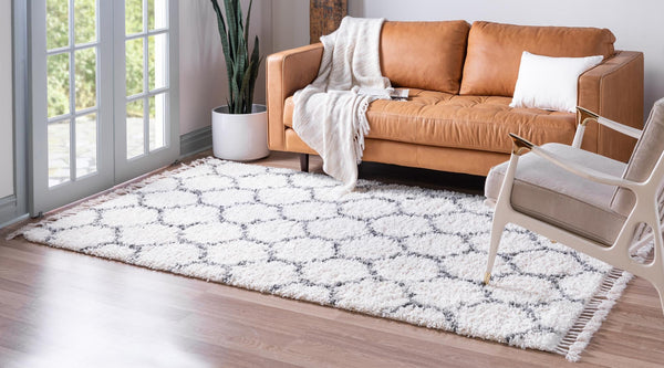 Cozy Cove Shag Collection Area Rug - Marina Rectangle Ivory lifestyle 12