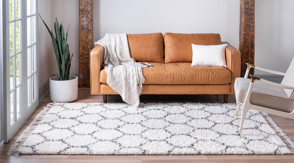 Cozy Cove Shag Collection Area Rug - Marina Rectangle Ivory lifestyle 16