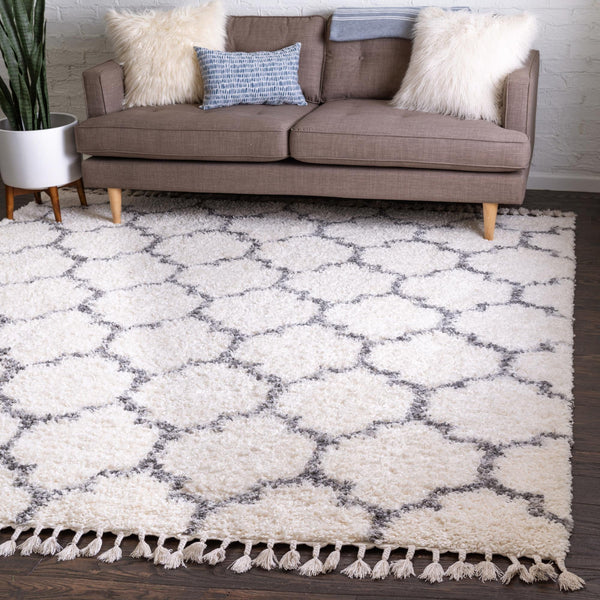 Cozy Cove Shag Collection Area Rug - Marina Square Ivory lifestyle 87