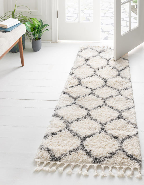 Cozy Cove Shag Collection Area Rug - Marina Runner Ivory lifestyle 89