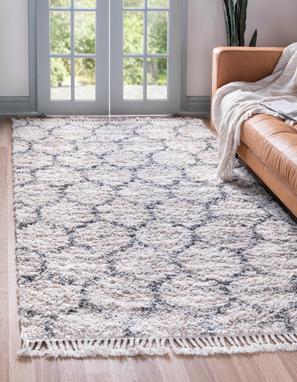 Cozy Cove Shag Collection Area Rug - Marina Rectangle Beige lifestyle 8