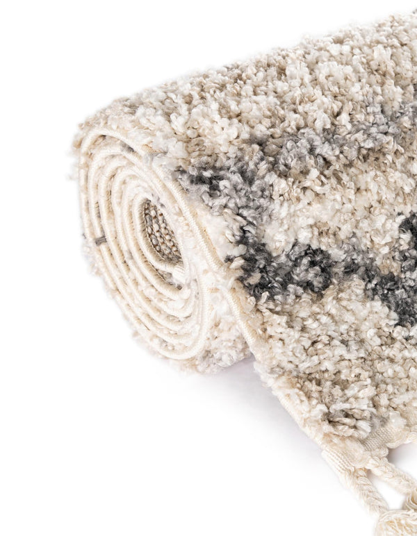 Cozy Cove Shag Collection Area Rug - Marina Square Beige lifestyle 162