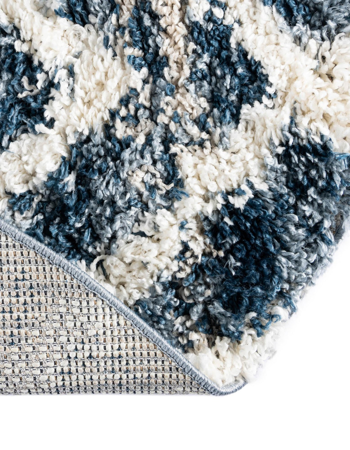 Cozy Cove Shag Collection Area Rug - Dunes Round Blue lifestyle 97