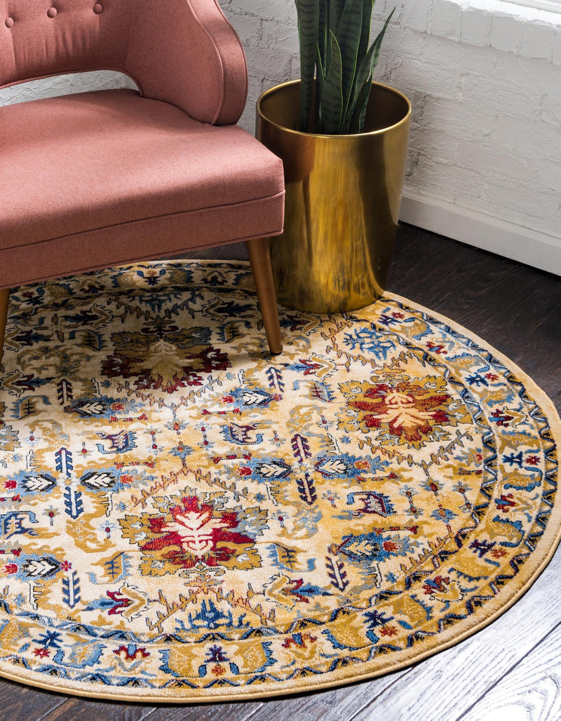 Savannah Elegance Collection Area Rug - Charleston Round Ivory lifestyle 39