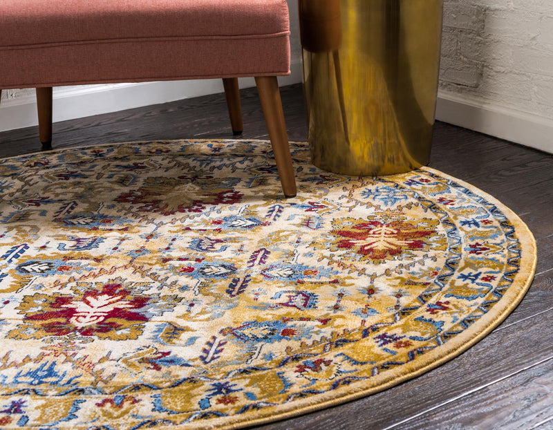 Savannah Elegance Collection Area Rug - Charleston Round Ivory lifestyle 48