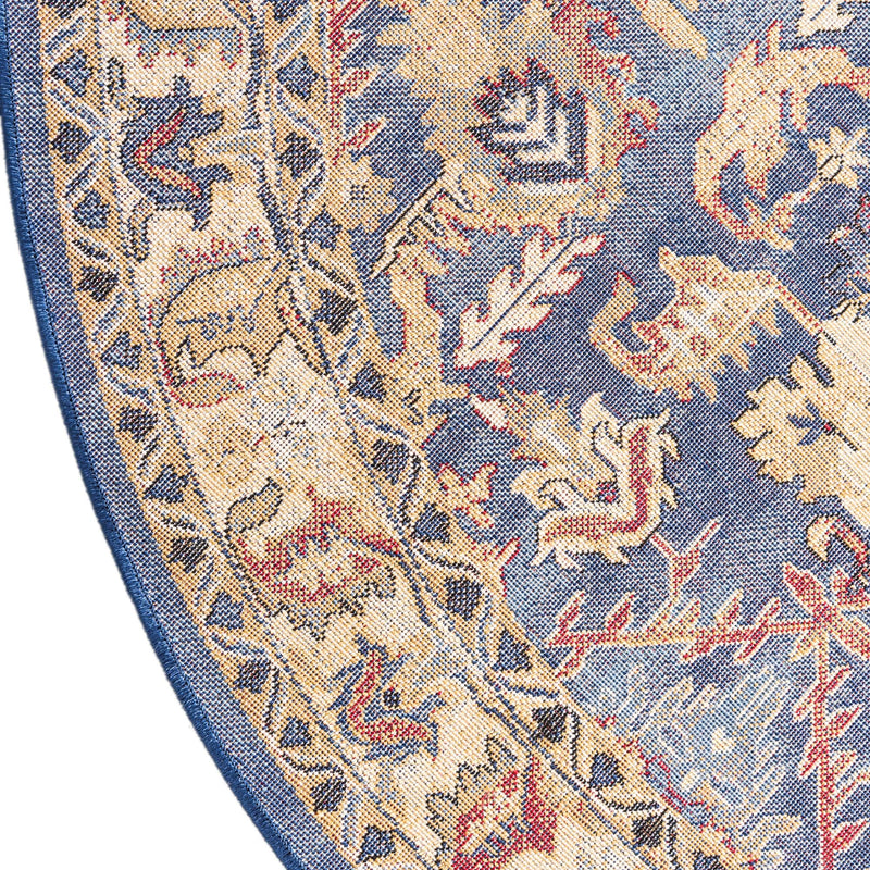 Savannah Elegance Collection Area Rug - Charleston Round Blue lifestyle 44