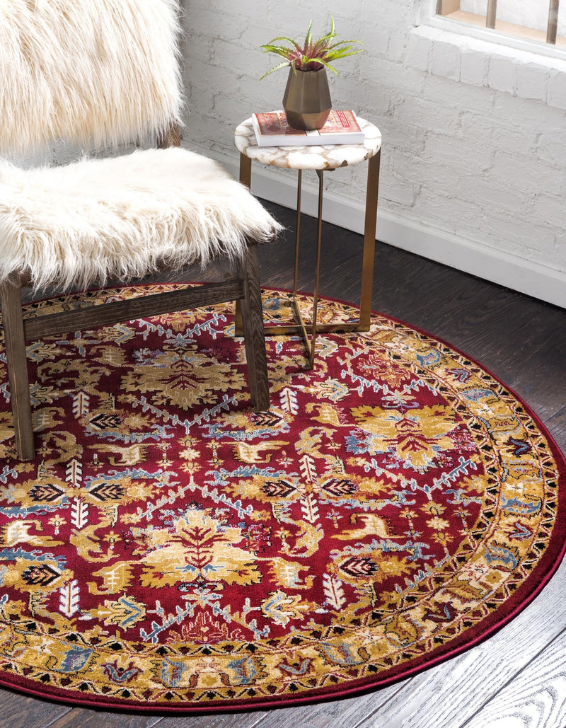 Savannah Elegance Collection Area Rug - Charleston Round Red lifestyle 42