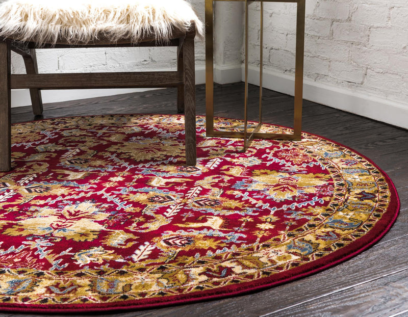Savannah Elegance Collection Area Rug - Charleston Round Red lifestyle 51