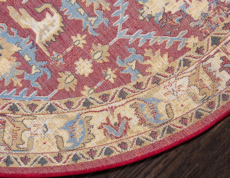 Savannah Elegance Collection Area Rug - Charleston Round Red lifestyle 72