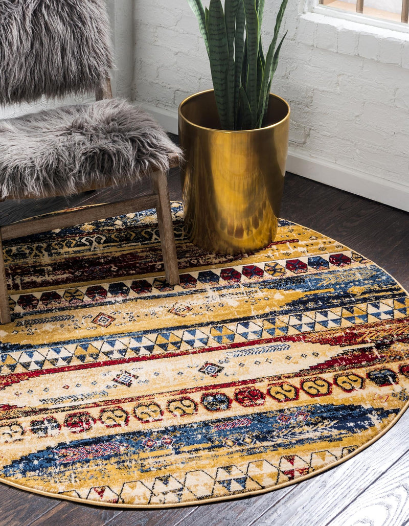 Savannah Elegance Collection Area Rug - Hilton Round Multi lifestyle 14