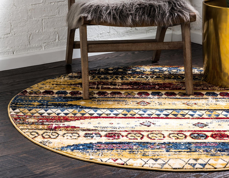 Savannah Elegance Collection Area Rug - Hilton Round Multi lifestyle 17