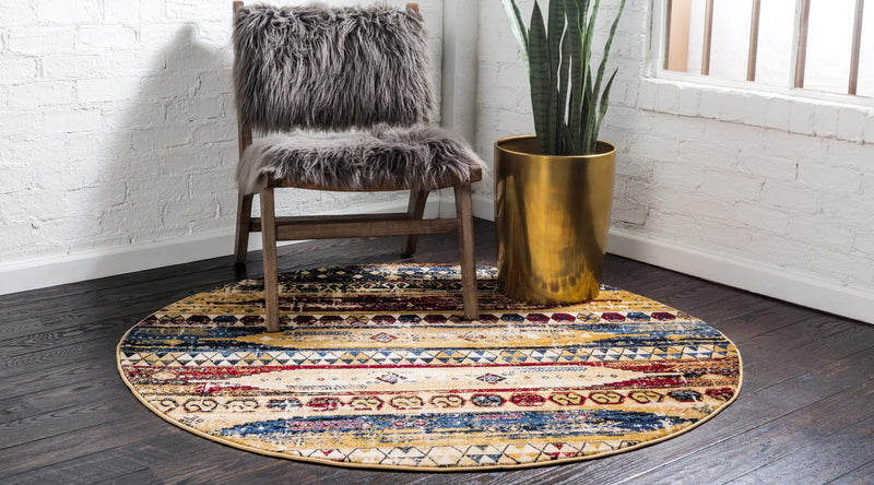 Savannah Elegance Collection Area Rug - Hilton Round Multi lifestyle 19