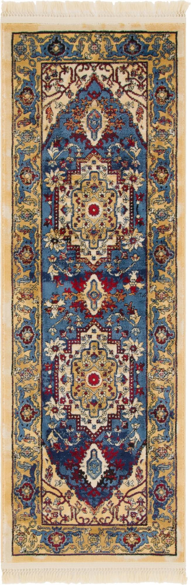 Savannah Elegance Collection Area Rug - Augusta Runner Blue lifestyle 36