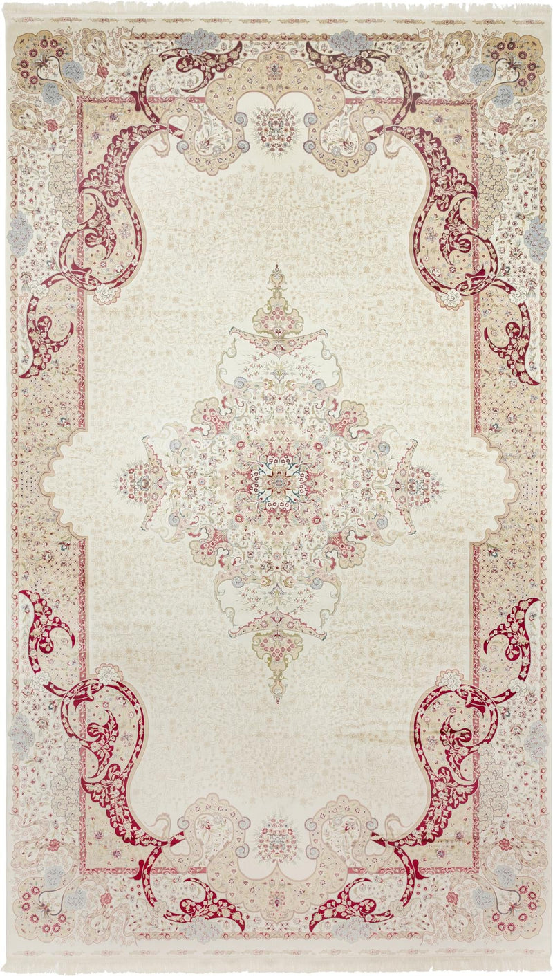 Persian Silk Elegance Collection Area Rug - Isfahan Rectangular Cream lifestyle 19