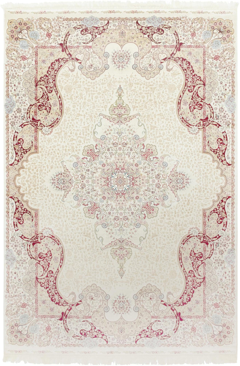 Persian Silk Elegance Collection Area Rug - Isfahan Rectangle Cream Main
