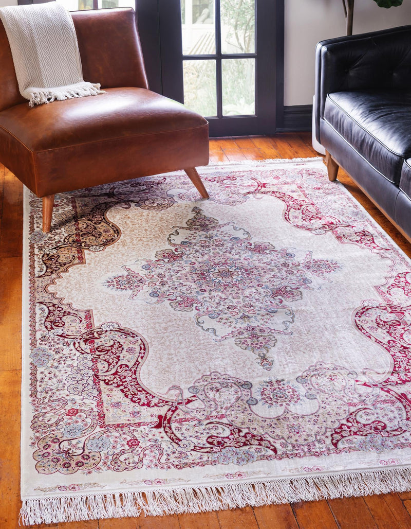 Persian Silk Elegance Collection Area Rug - Isfahan Rectangle Cream lifestyle 3