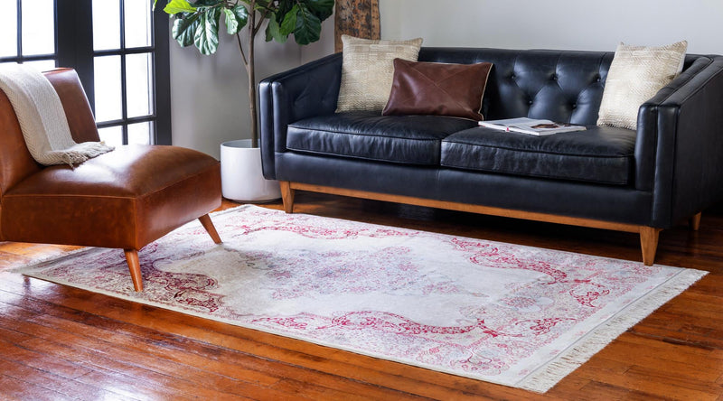 Persian Silk Elegance Collection Area Rug - Isfahan Rectangle Cream lifestyle 5