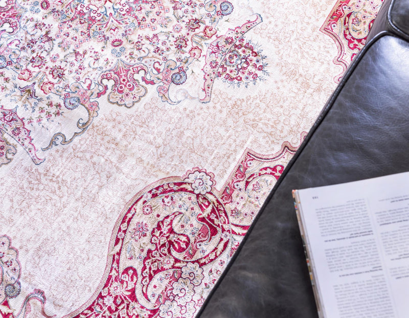 Persian Silk Elegance Collection Area Rug - Isfahan Rectangle Cream lifestyle 9
