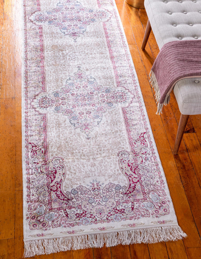 Persian Silk Elegance Collection Area Rug - Isfahan Runner Cream lifestyle 23