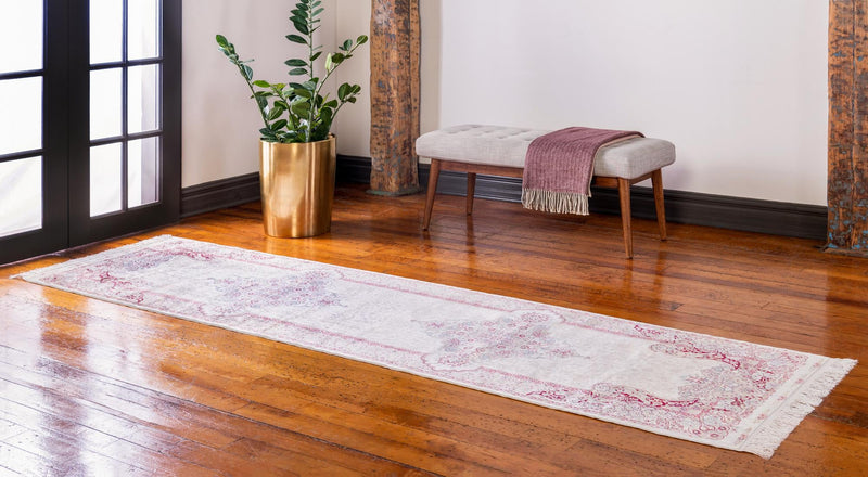 Persian Silk Elegance Collection Area Rug - Isfahan Runner Cream lifestyle 26