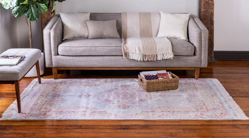 Persian Silk Elegance Collection Area Rug - Isfahan Rectangle Light Blue lifestyle 8