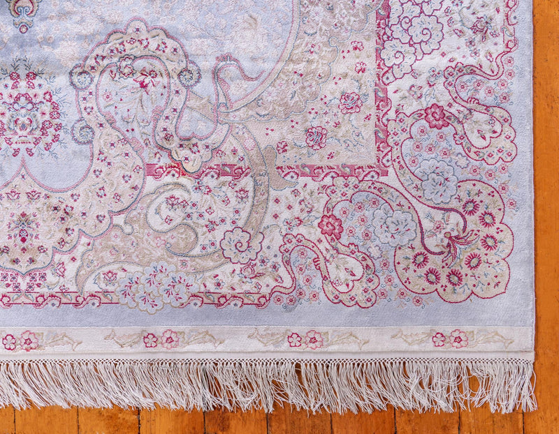 Persian Silk Elegance Collection Area Rug - Isfahan Rectangle Light Blue lifestyle 16