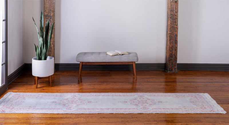 Persian Silk Elegance Collection Area Rug - Isfahan Runner Light Blue lifestyle 26