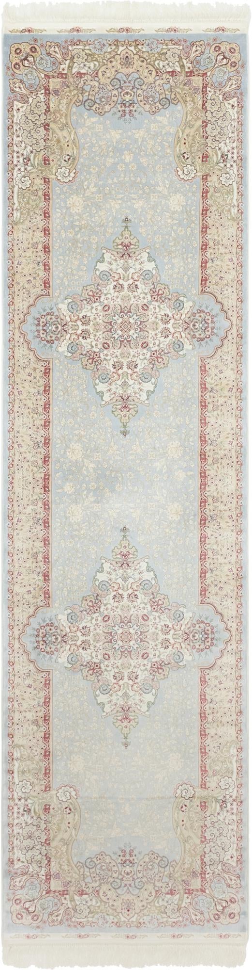 Persian Silk Elegance Collection Area Rug - Isfahan Runner Light Blue lifestyle 20