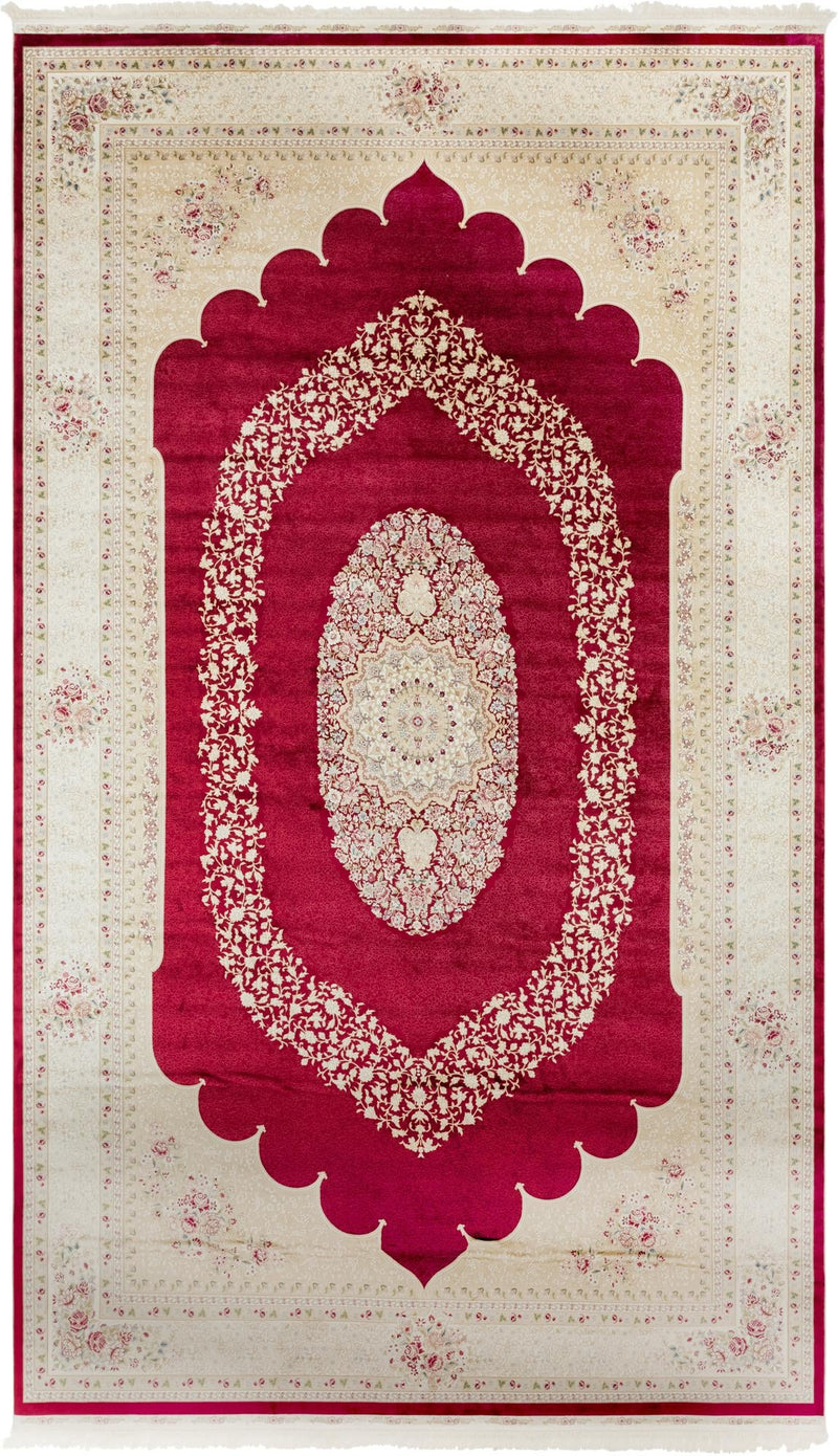 Persian Silk Elegance Collection Area Rug - Kashan Rectangular Red lifestyle 19