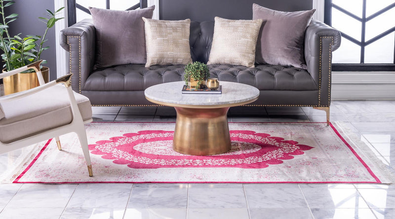Persian Silk Elegance Collection Area Rug - Kashan Rectangular Red lifestyle 23