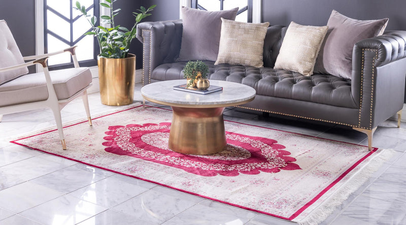 Persian Silk Elegance Collection Area Rug - Kashan Rectangular Red lifestyle 25