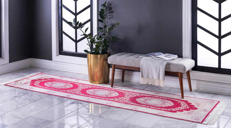 Persian Silk Elegance Collection Area Rug - Kashan Runner Red lifestyle 24