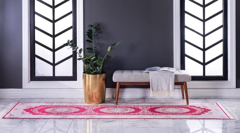 Persian Silk Elegance Collection Area Rug - Kashan Runner Red lifestyle 26