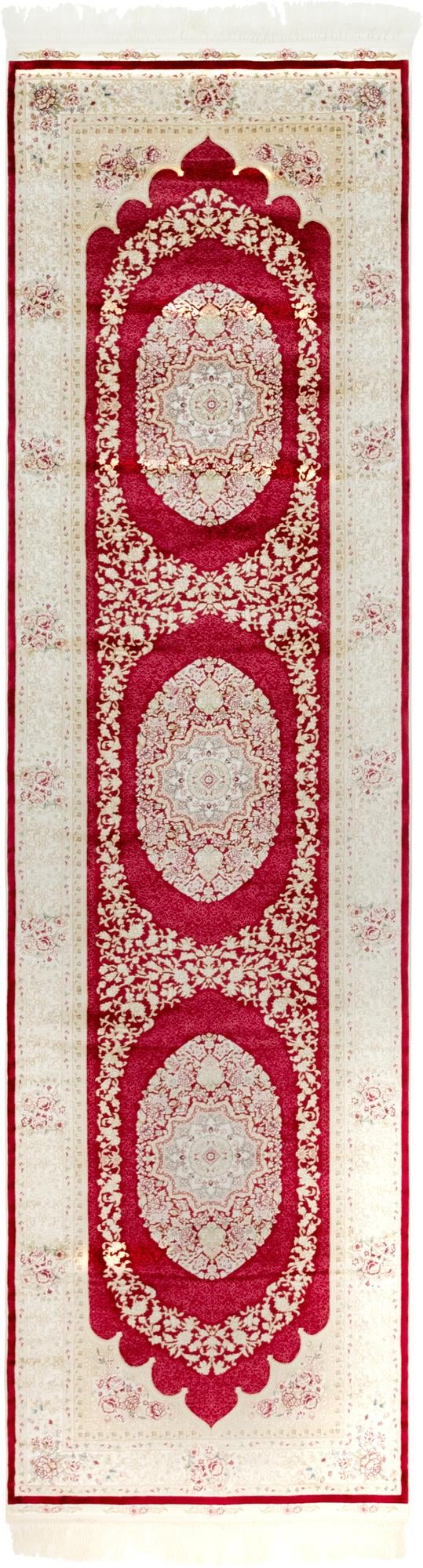 Persian Silk Elegance Collection Area Rug - Kashan Runner Red lifestyle 20